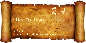 Rikk Antigon névjegykártya